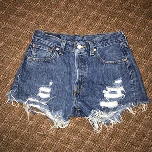 Levi’s Women’s Blue Distressed Shorts